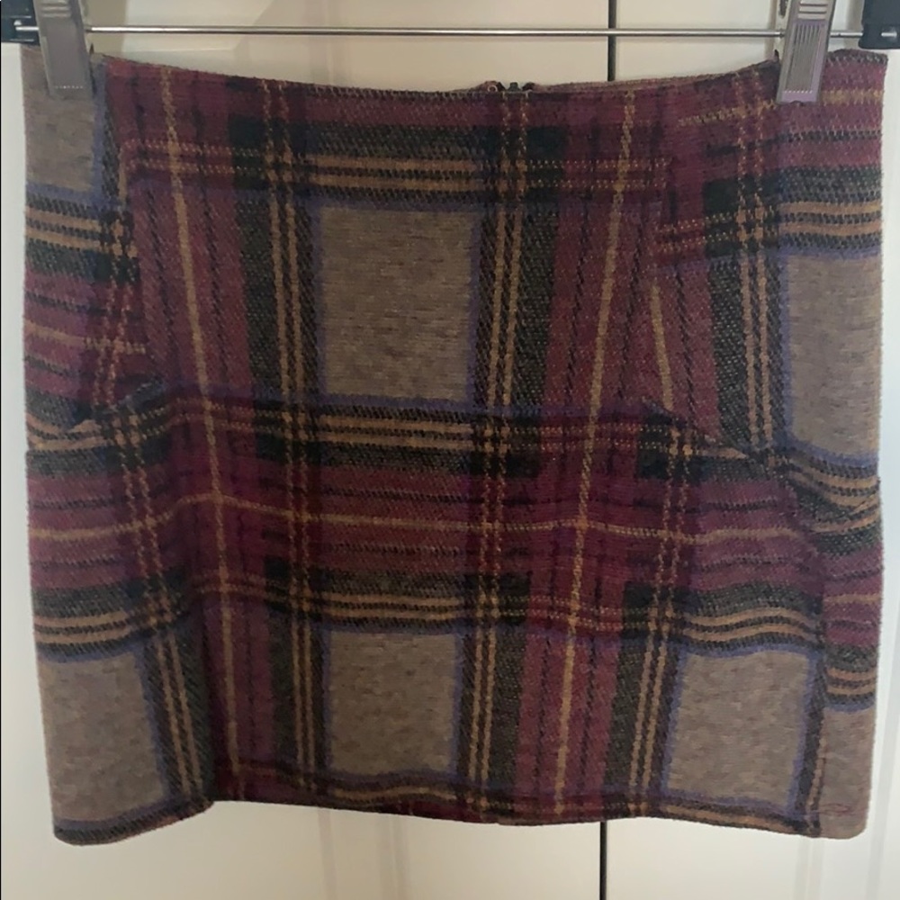 TOPSHOP mini skirt in plaid print size 2